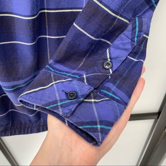 [xl] Columbia Women’s Purple Blue & White Plaid Long Sleeve Button Down Shirt - Picture 9 of 14